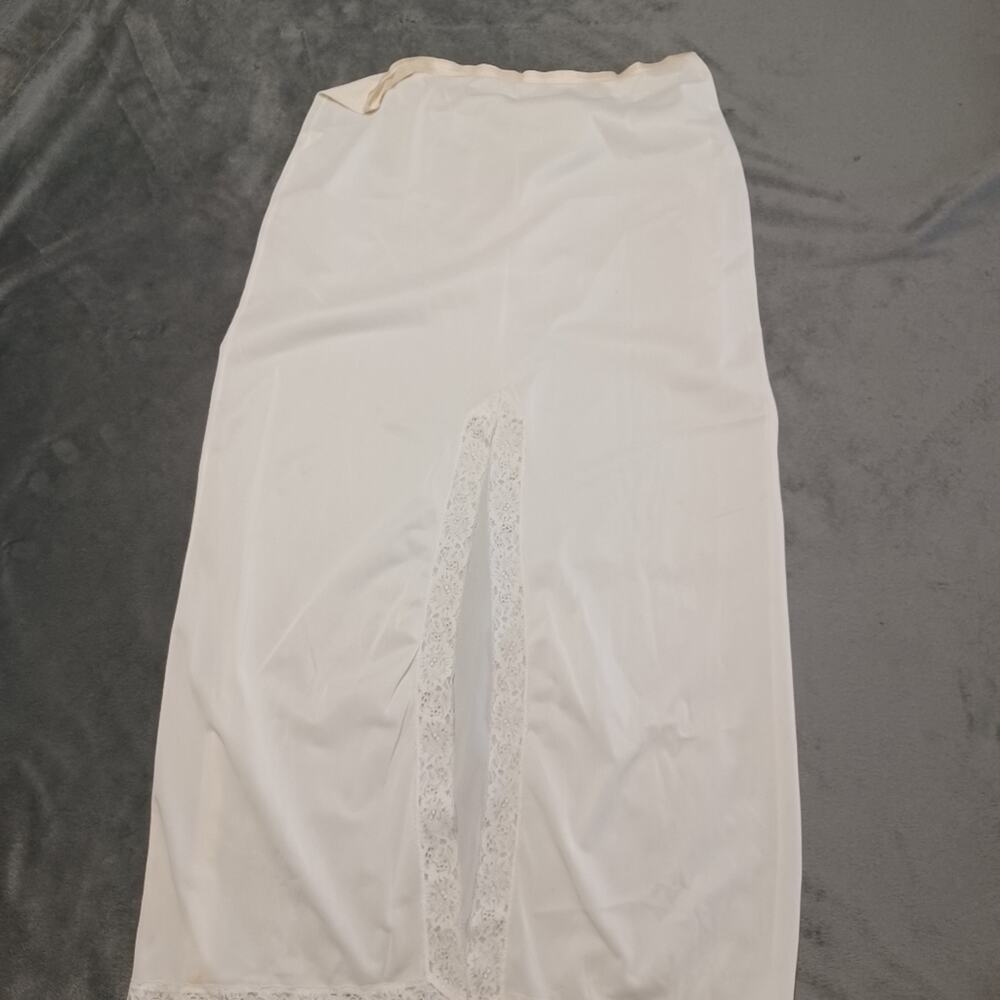 Van Raalte Long Slip Y2K Skirt SWEET ROMANTIC SEXY OFF WHITE LACE ROSE